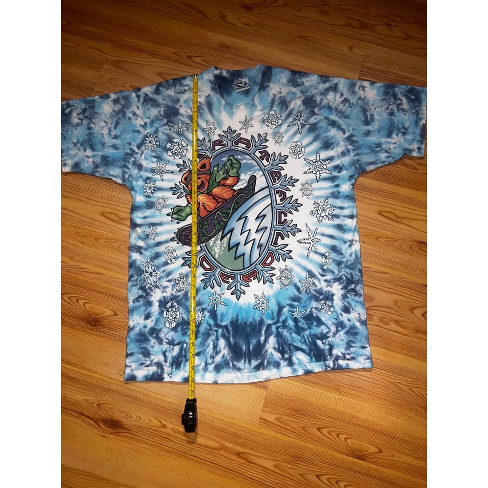 Vintage 1994 Grateful Dead Snowboard Ski Bears Shirt Liquid Blue Tie Dye L 90s - Picture 5 of 8